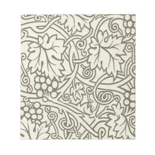 William Morris grey green Grape Vine Pattern Notepad