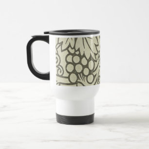William Morris grey green Grape Vine Pattern Travel Mug
