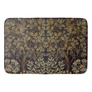 William Morris Hen Pheasant Bird Tree Botanical Bath Mat
