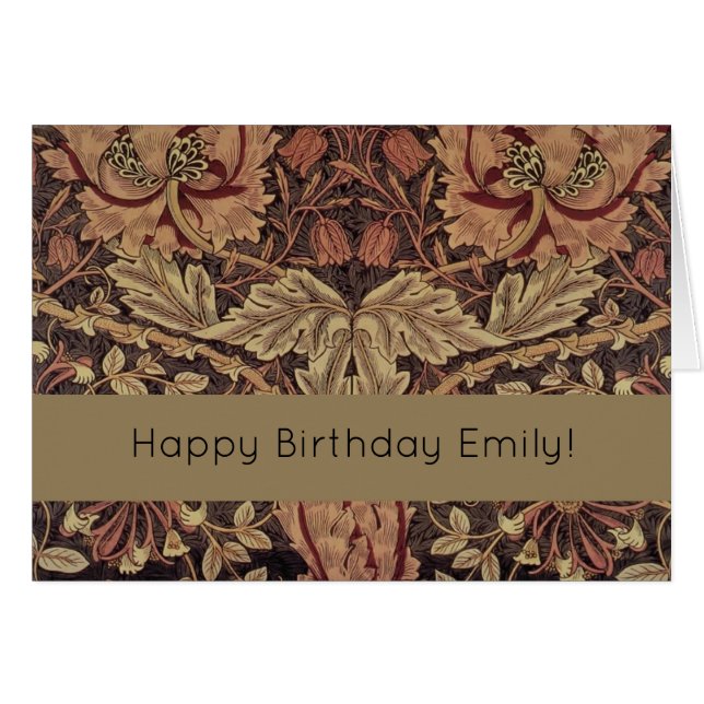 William Morris Honeysuckle Antique Floral Pattern (Front Horizontal)