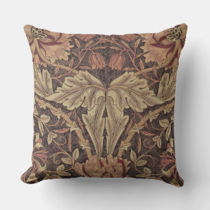 William Morris Honeysuckle Antique Floral Pattern Cushion
