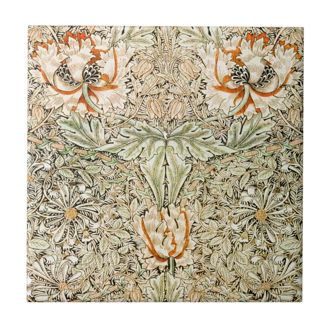 William * Morris Honeysuckle Botanical  | Tile (Front)