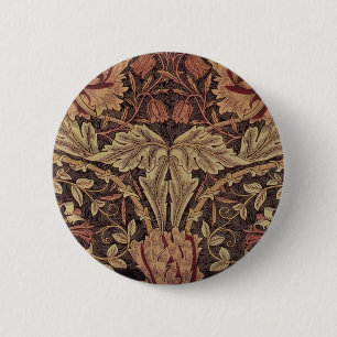William Morris Honeysuckle Classic English Art 6 Cm Round Badge