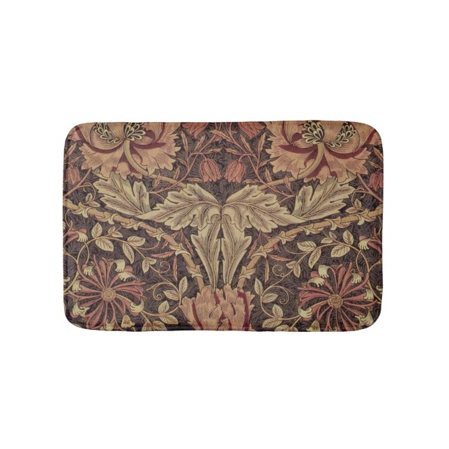 William Morris Honeysuckle Classic English Art Bath Mat (Front)