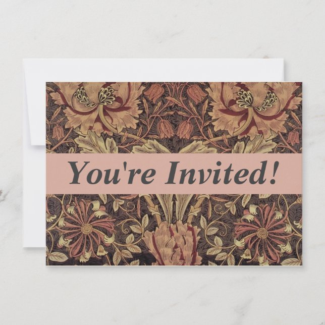William Morris Honeysuckle Classic English Art Invitation (Front)