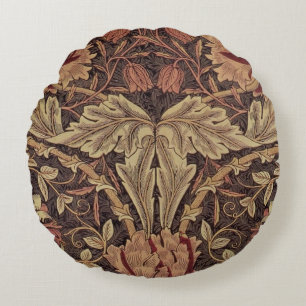 William Morris Honeysuckle Classic English Art Round Cushion