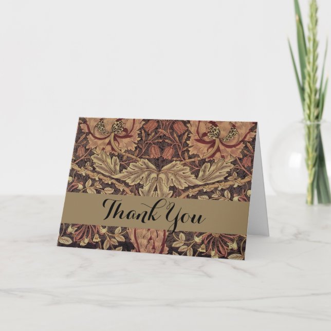 William Morris Honeysuckle Classic English Art Thank You Card (Front)