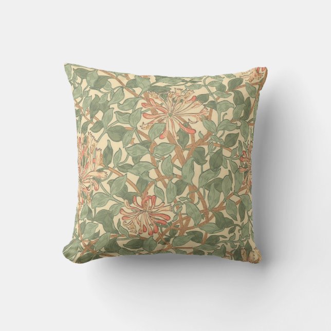 William Morris Honeysuckle Cushion (Front)
