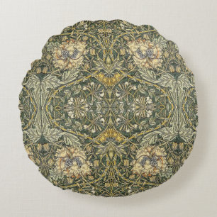 William Morris Honeysuckle Design Round Cushion