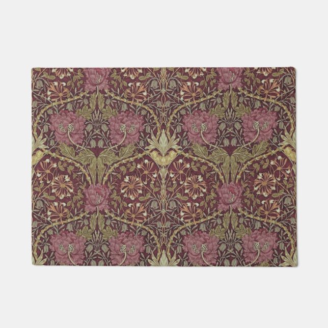 William Morris, Honeysuckle, floral. pattern, art Doormat (Front)