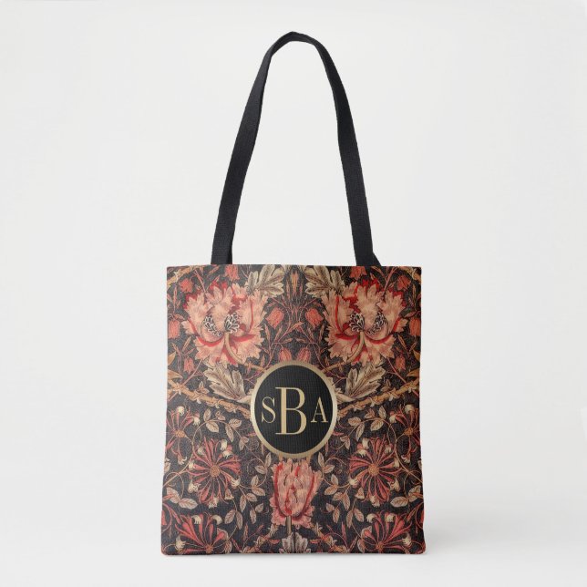 William Morris Honeysuckle Floral Pattern Tote Bag (Front)