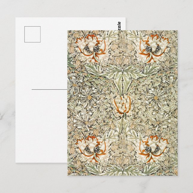 William Morris Honeysuckle Floral Wallpaper Postcard (Front/Back)
