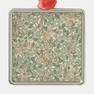 William Morris Honeysuckle Flower Wallpaper Metal Tree Decoration