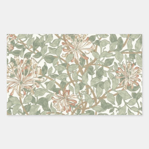 William Morris Honeysuckle Flower Wallpaper Rectangular Sticker