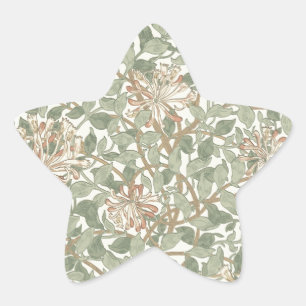 William Morris Honeysuckle Flower Wallpaper Star Sticker