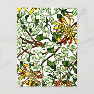 William Morris - Honeysuckle, green and yellow Postcard