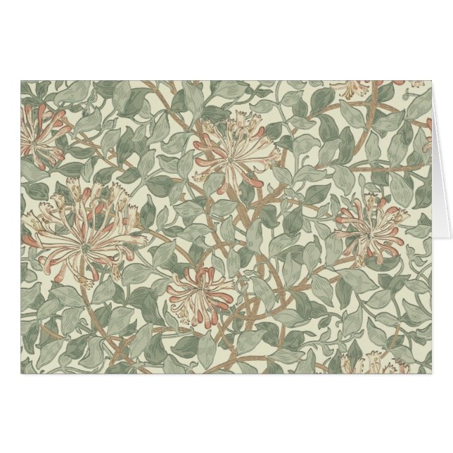 William Morris Honeysuckle Green Floral (Front Horizontal)