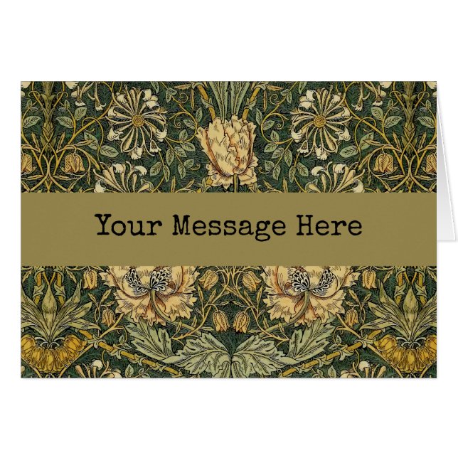 William Morris Honeysuckle Green Floral (Front Horizontal)