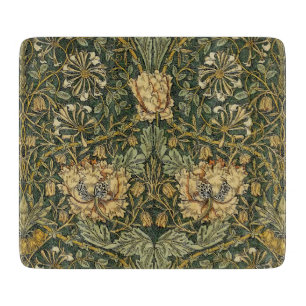 William Morris Honeysuckle Green Floral Cutting Board