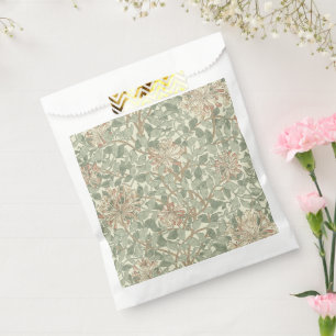 William Morris Honeysuckle Green Floral Favour Bags