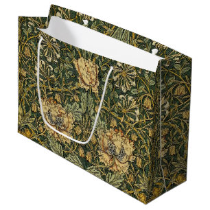 William Morris Honeysuckle Green Floral Large Gift Bag