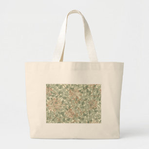 William Morris Honeysuckle Green Floral Large Tote Bag
