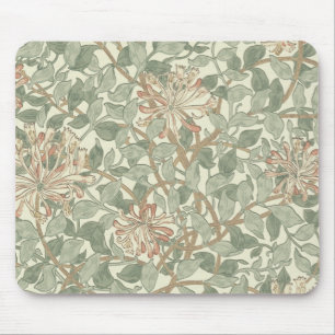 William Morris Honeysuckle Green Floral Mouse Pad