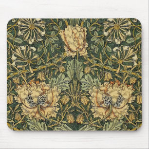 William Morris Honeysuckle Green Floral Mouse Pad
