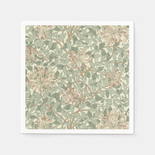 William Morris Honeysuckle Green Floral Napkin