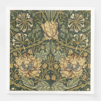 William Morris Honeysuckle Green Floral Napkin