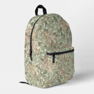 William Morris Honeysuckle Green Floral Printed Backpack