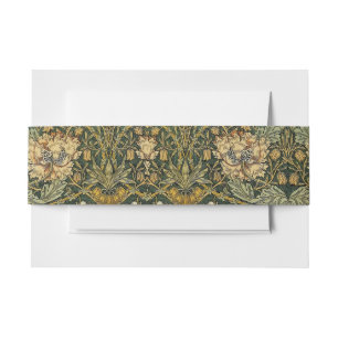 William Morris Honeysuckle Green Yellow Invitation Belly Band
