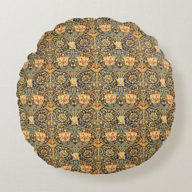 William Morris Honeysuckle Pattern Round Cushion (Front)