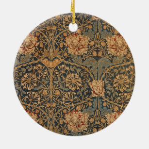 William Morris Honeysuckle Rich Wallpaper Ceramic Tree Decoration