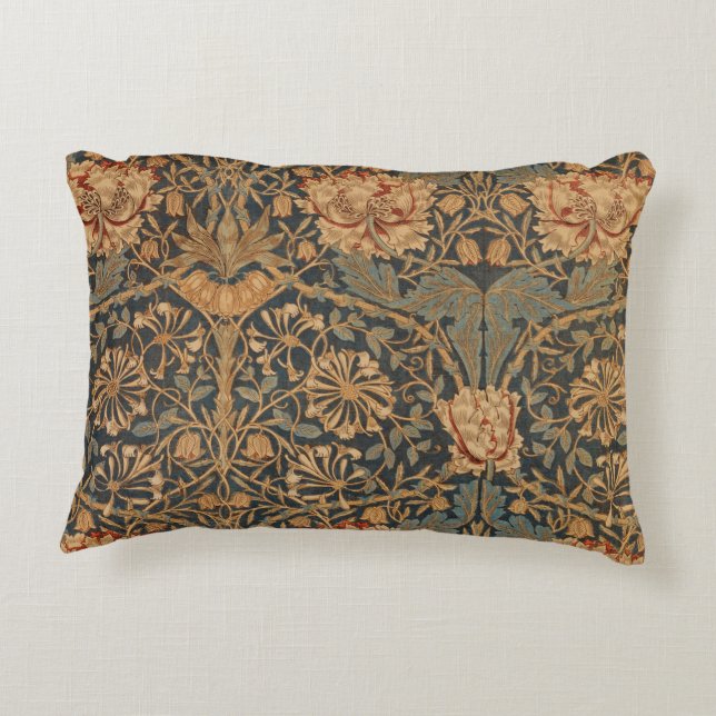 William Morris Honeysuckle Rich Wallpaper Decorative Cushion (Back)