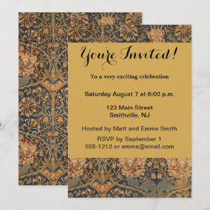 William Morris Honeysuckle Rich Wallpaper Invitation