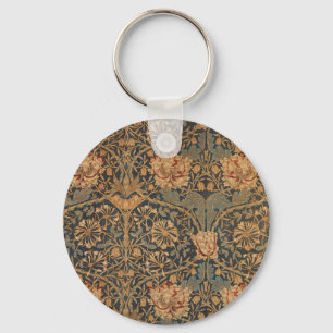 William Morris Honeysuckle Rich Wallpaper Key Ring