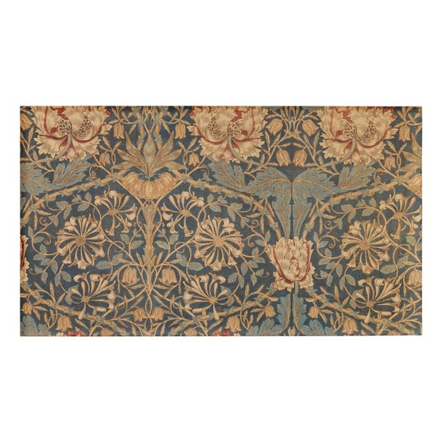 William Morris Honeysuckle Rich Wallpaper Name Tag (Front)