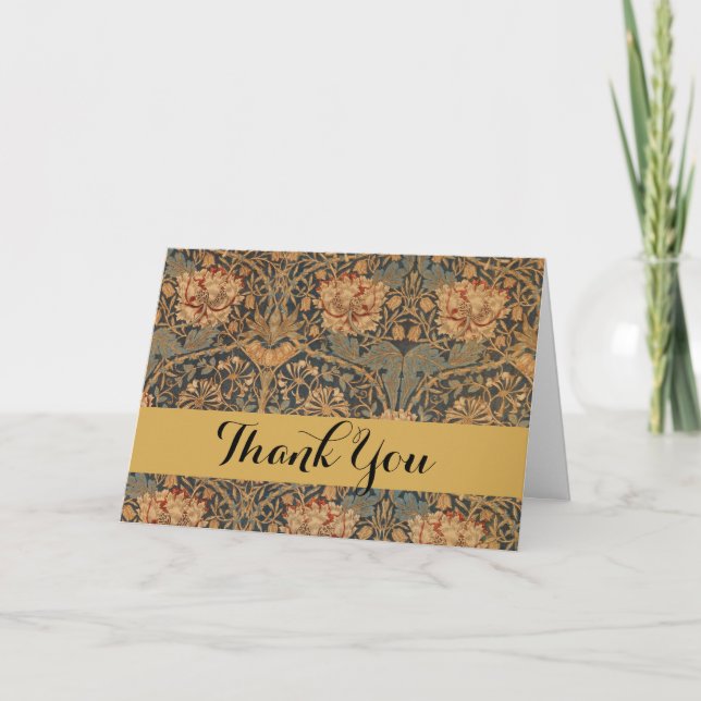 William Morris Honeysuckle Rich Wallpaper Thank You Card (Front)