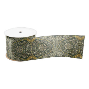  William Morris Honeysuckle Vintage Golden Design Satin Ribbon