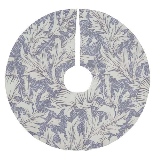 William Morris Horn Poppy Classic Floral Brushed Polyester Tree Skirt (Front)