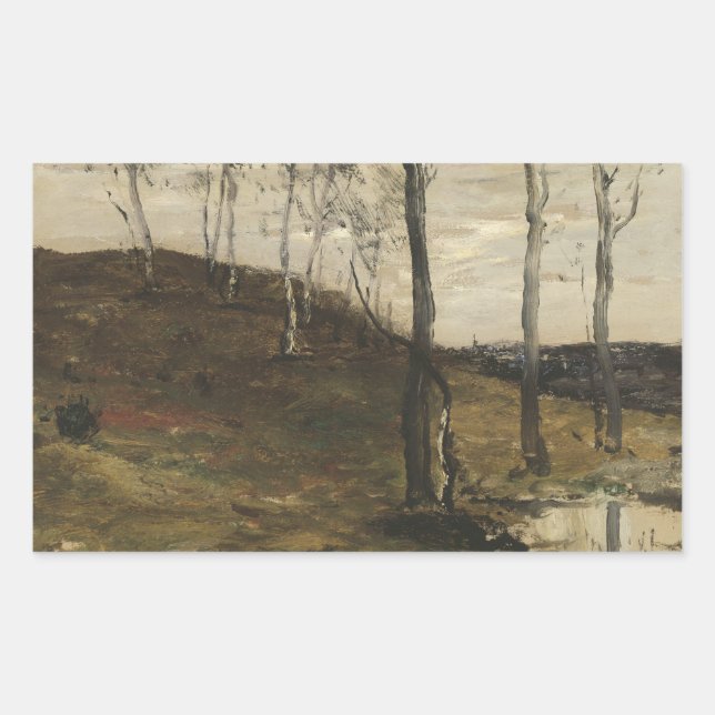 William Morris Hunt - Hillside with Trees Rectangular Sticker (Front)