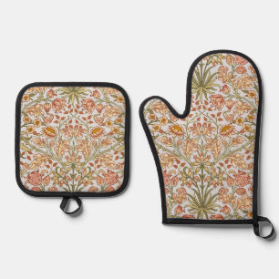 William Morris Hyacinth Floral Botanical Art Oven Mitt & Pot Holder Set