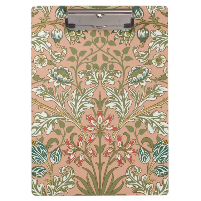 William Morris Hyacinth Flower Rose Art Clipboard (Front)