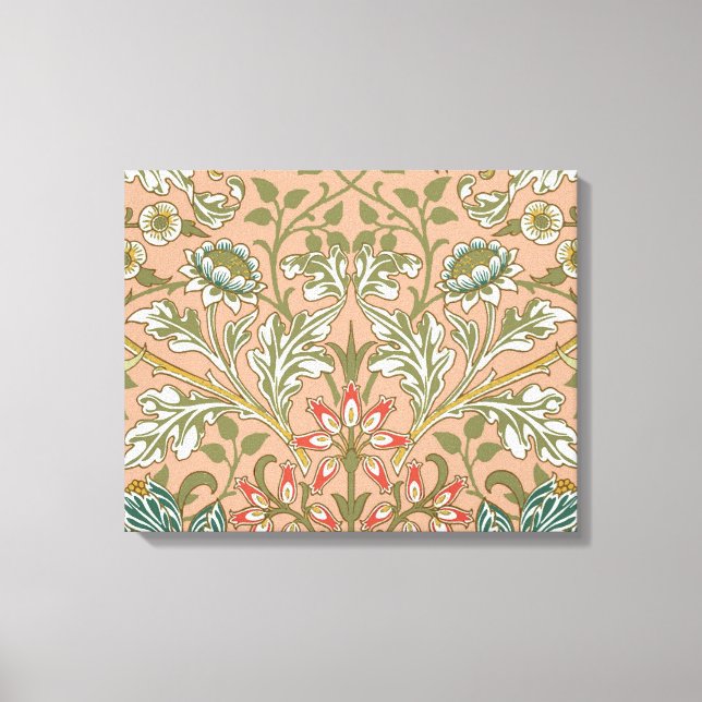 William Morris Hyacinth Pattern Dusty Rose Canvas Print (Front)