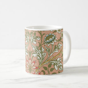 William Morris Hyacinth Pattern Dusty Rose Coffee Mug