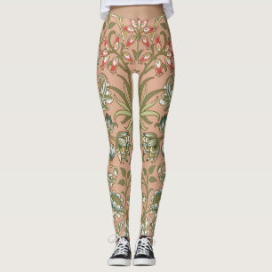 William Morris Hyacinth Pattern Dusty Rose Leggings