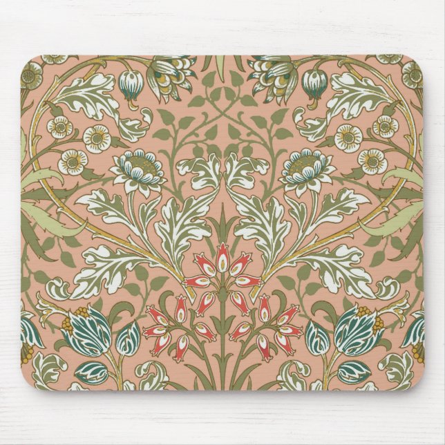 William Morris Hyacinth Pattern Dusty Rose Mouse Pad (Front)