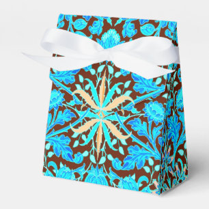William Morris Hyacinth Print, Aqua and Brown Favour Box