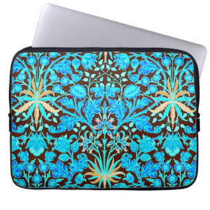 William Morris Hyacinth Print, Aqua and Brown Laptop Sleeve